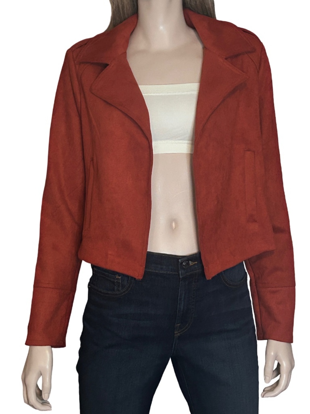 Philosophy Republic Clothing Faux Suede Vegan Leather Moto Jacket Sienna